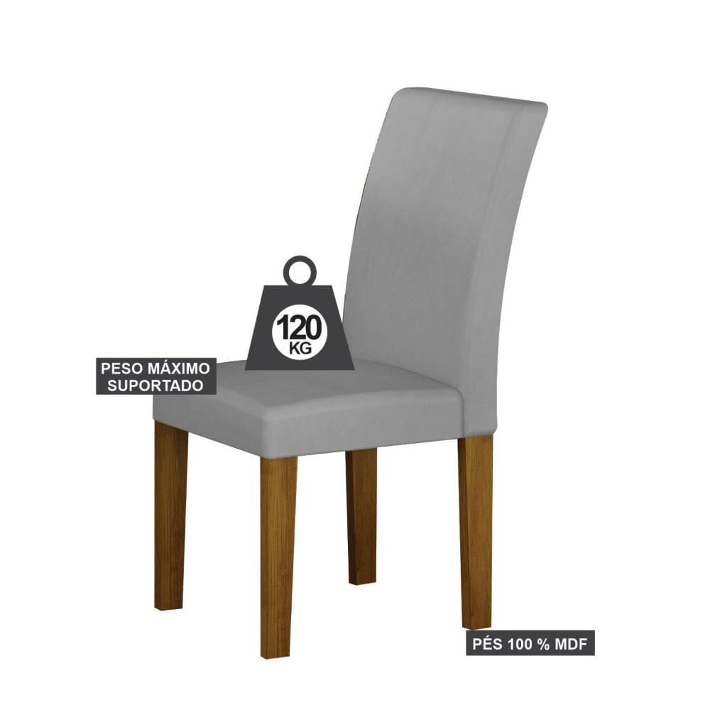 Miniatura Conjunto 2 Cadeiras Estofadas Napoli Freijó/Prata