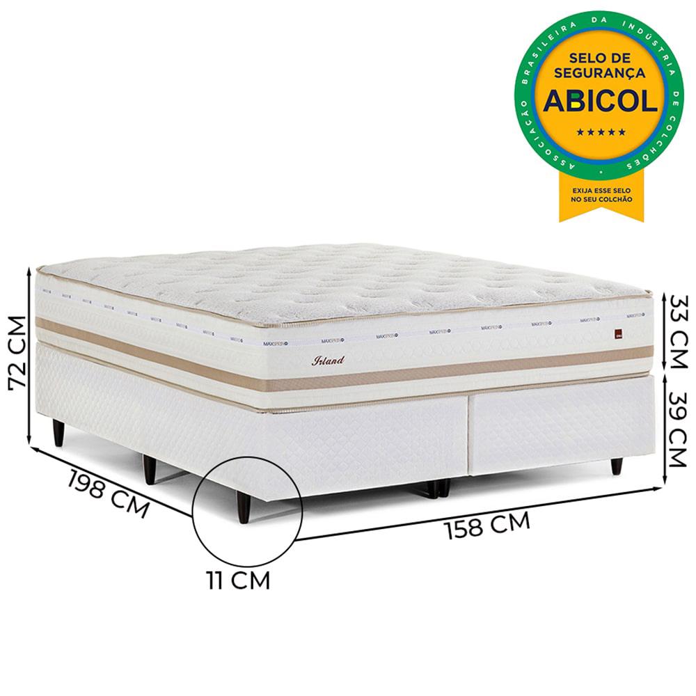 Cama Box com Cabeceira Queen Herval Irland, de Molas Maxspring, 72x158x198 cm