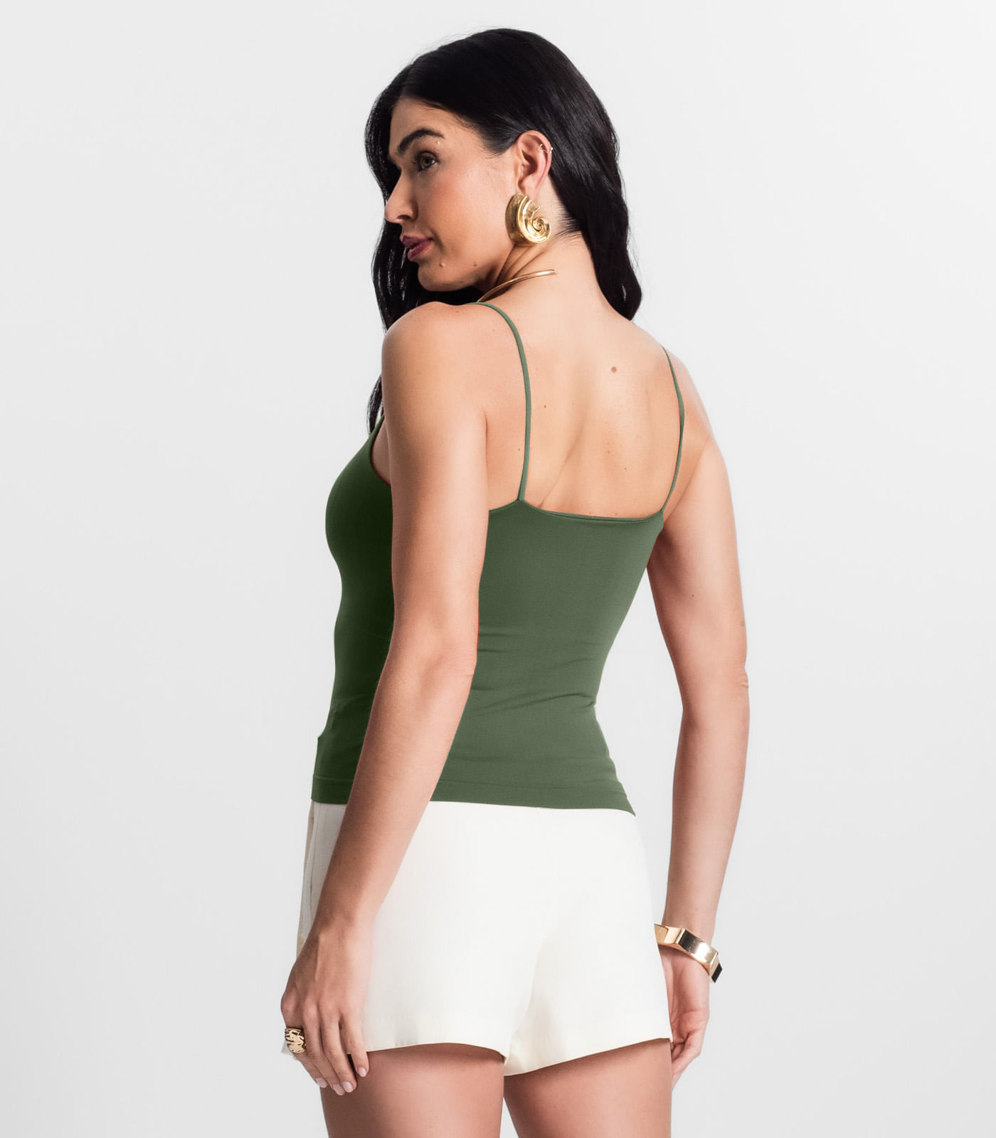 Miniatura Blusa Feminina De Alça Poliamida Style Box Verde G