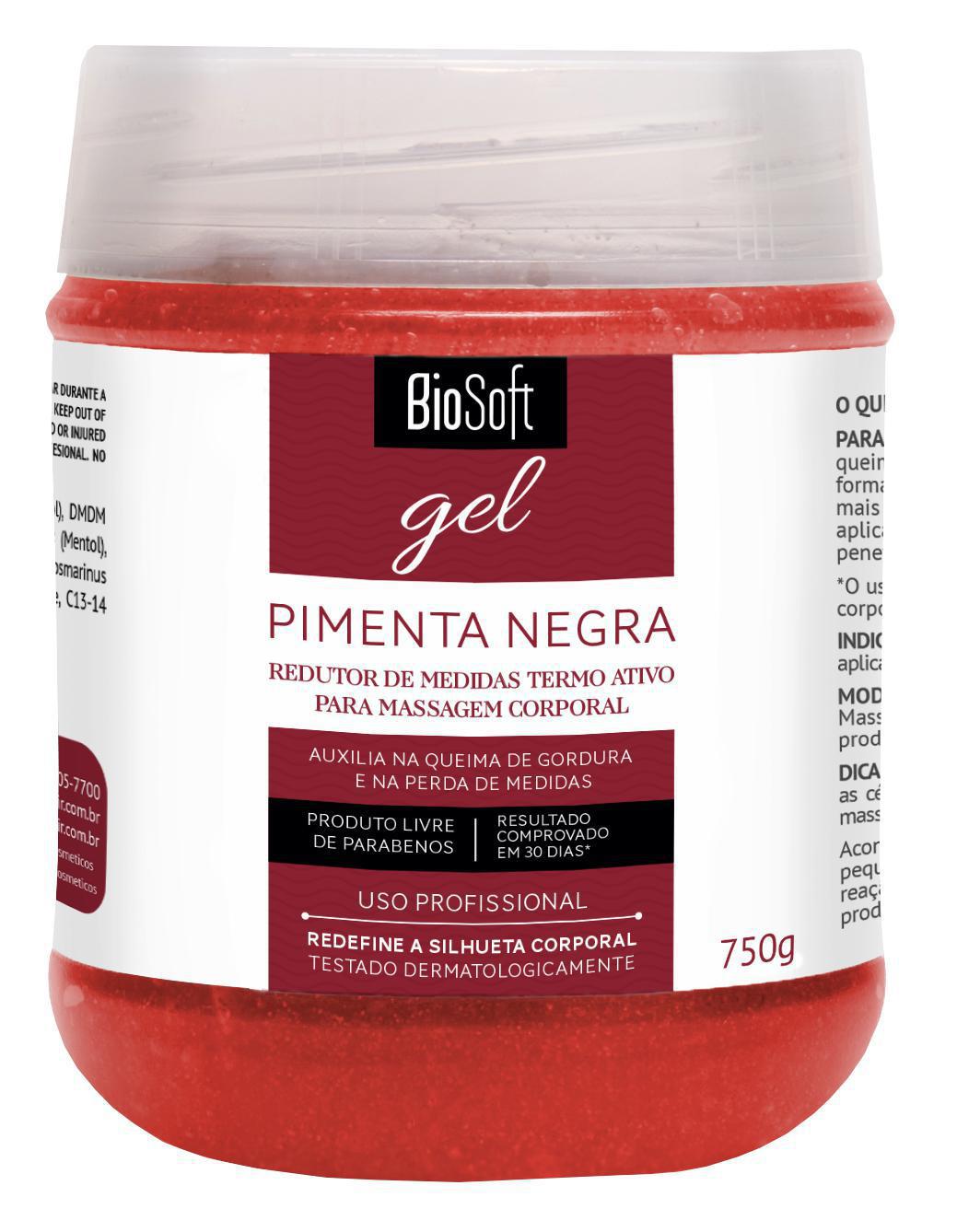 Miniatura Gel Redutor de Medidas Termoativo Pimenta Negra Bio Soft Redutor de medidas - Bio soft - Gel