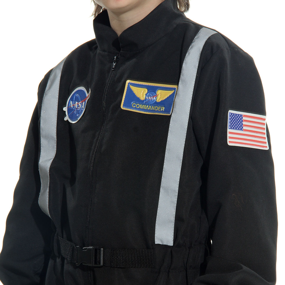 Fantasia Astronauta Preto Infantil Luxo com Boné G