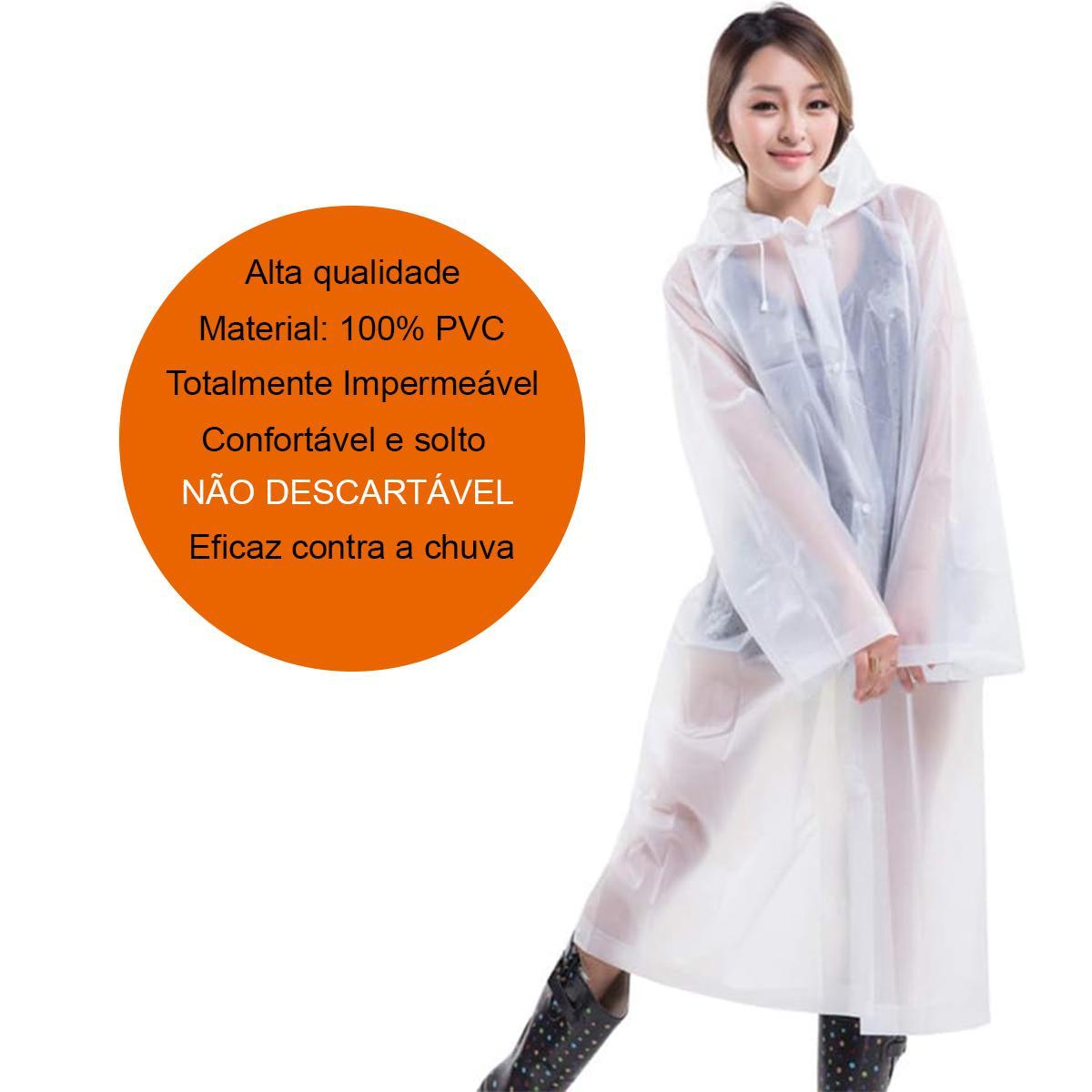 Capa de Chuva PVC Transparente - Tamanho M