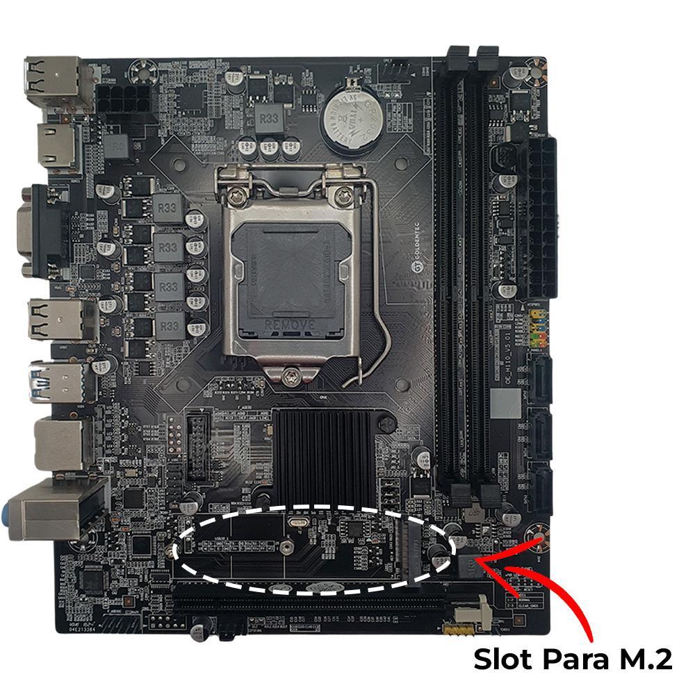 Miniatura Placa Mãe Soquete 1151 H110 Ddr4, M.2, Goldentec - Gt-H110
