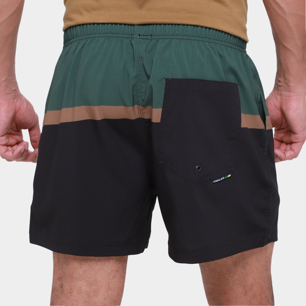 Miniatura Bermuda Osklen Beach Short Riva Masculina Verde+Preto - G