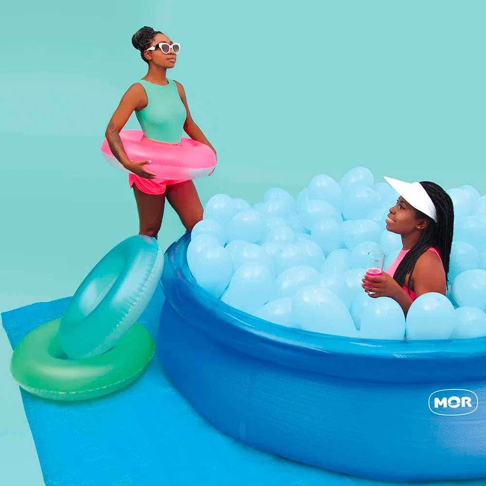 Miniatura Piscina Inflável Azul em PVC 4.600 Litros Redonda 1054 MOR