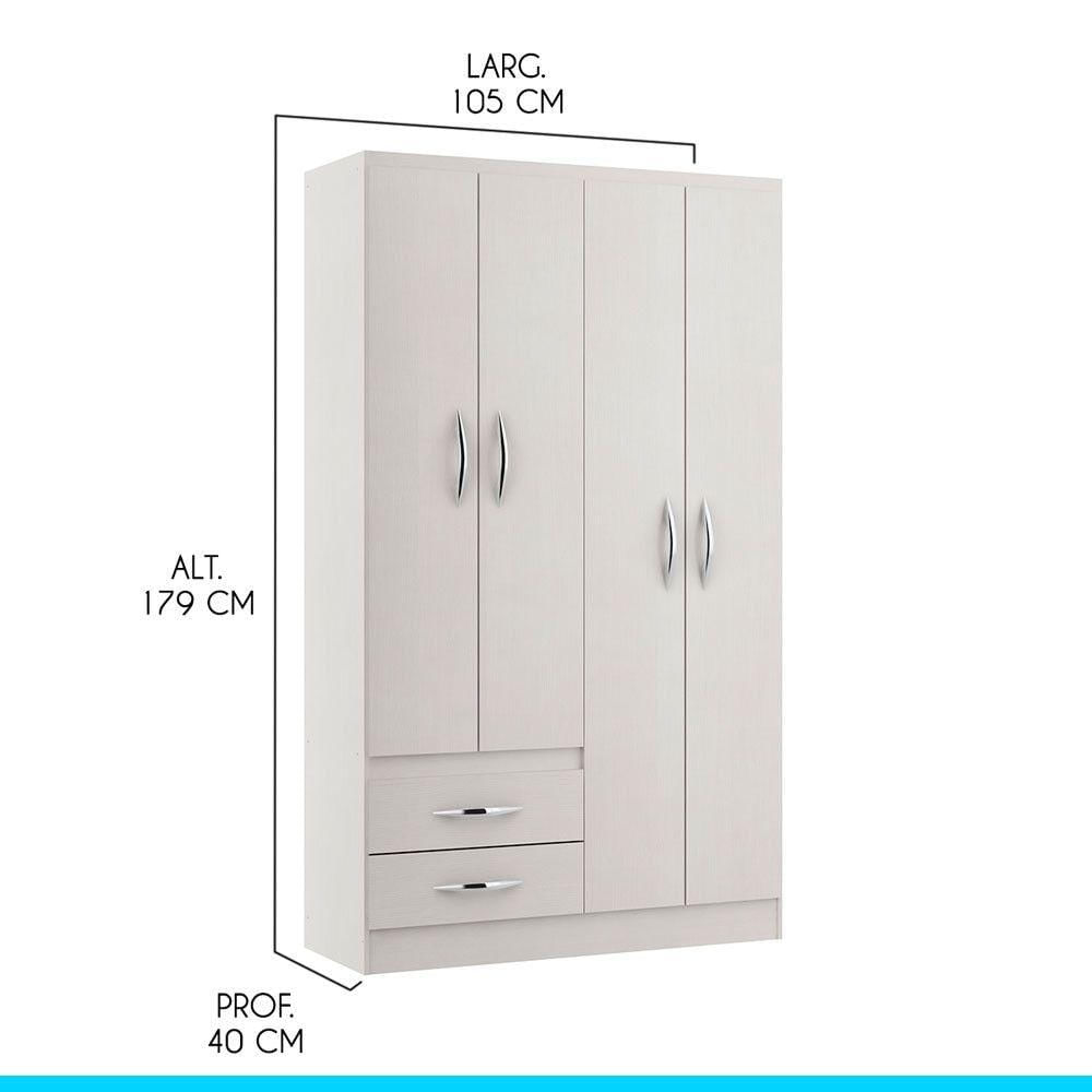 Miniatura Kit Quarto Pequeno Com Guarda-roupa E Cômoda Mdp Menu Móveis Branco