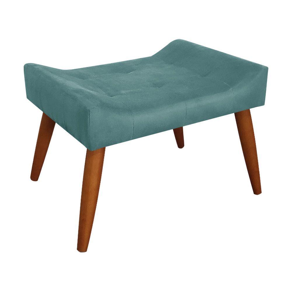 Miniatura Puff Decorativo Roma Veludo Ciano