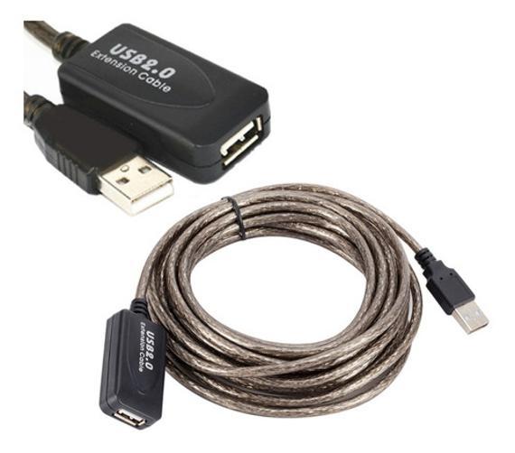 Miniatura Cabo Extensor Usb 2.0 5 Metros Ativo De Macho Para Fêmea