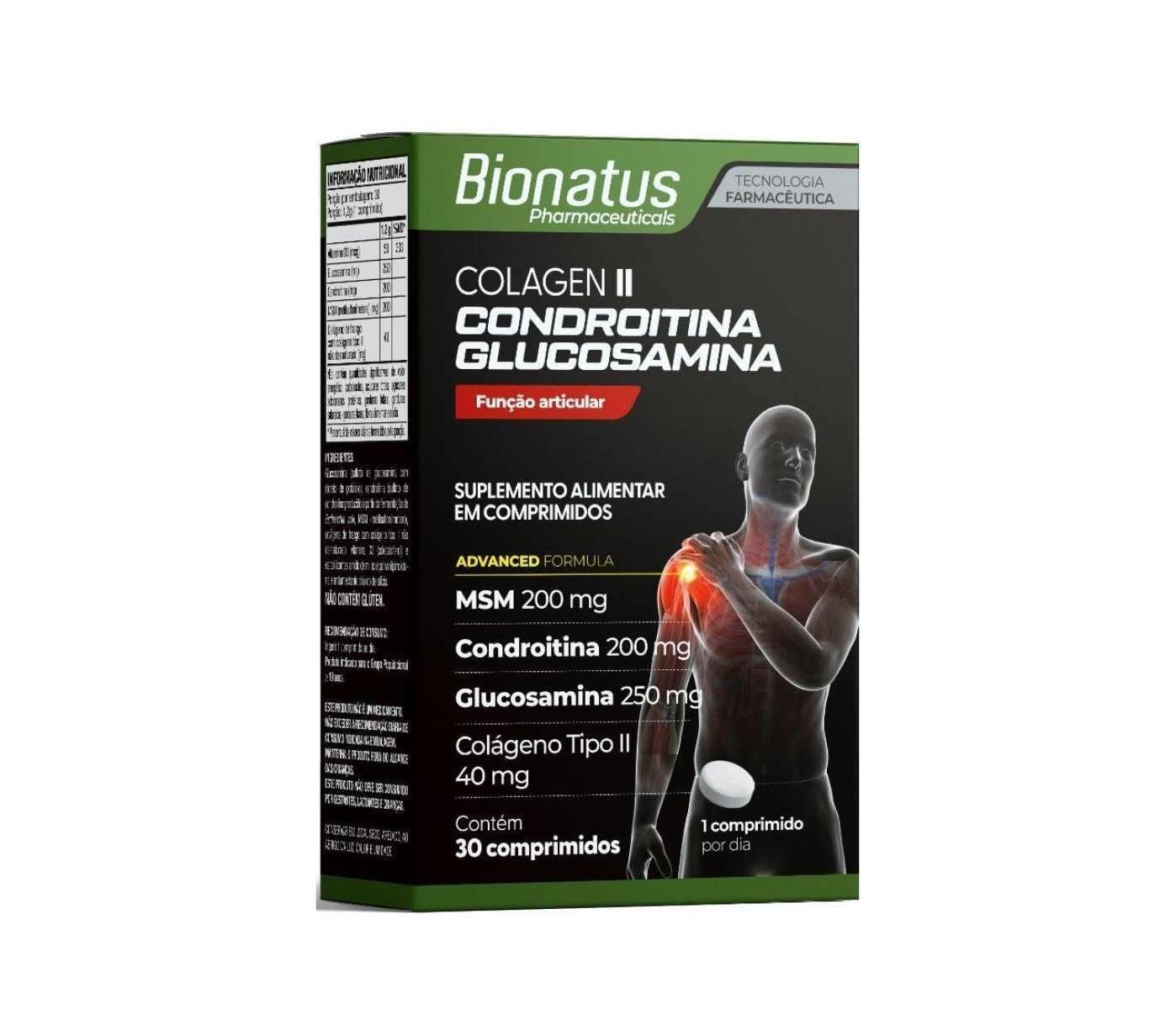 Miniatura Colágeno Tipo Ii Condroitina+Msm+Glucosamina 30Comp Bionatus