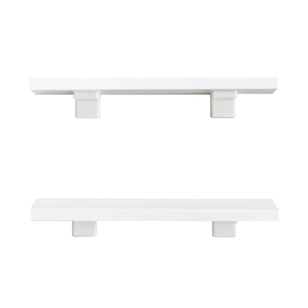 Miniatura Kit de Prateleiras Elan 300x100x15 com Suporte Organização Decoração Branco