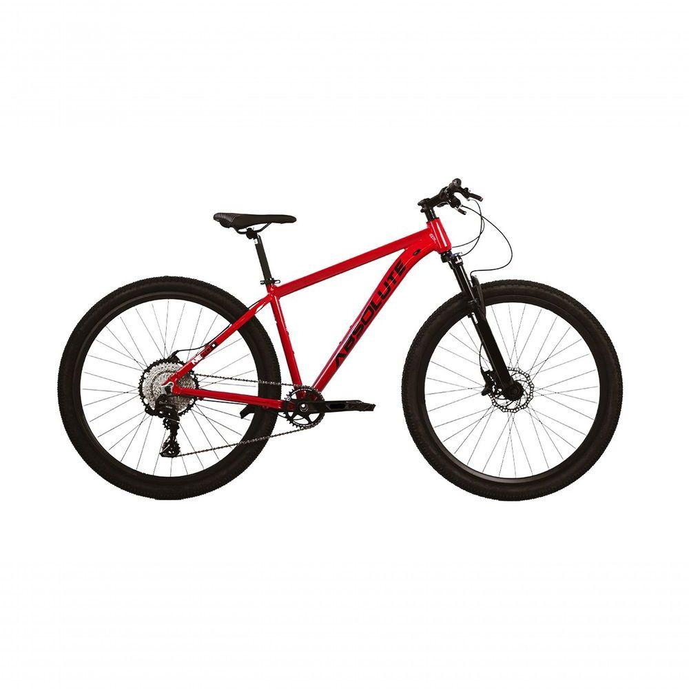 Miniatura Bicicleta Aro 29 Absolute Nero 5 12v Garfo Trava No Guidão Freios Hidráulicos Vermelho Tam 19