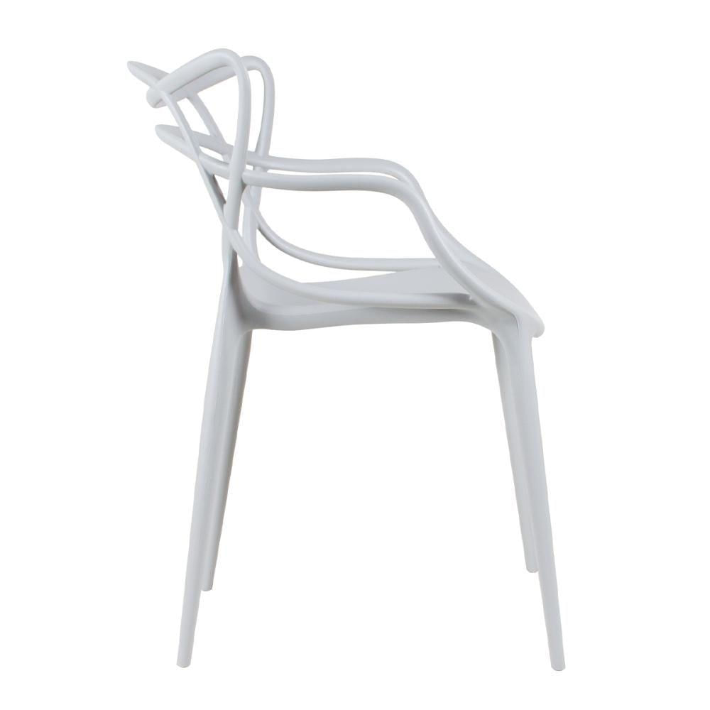 Kit 4 Cadeiras + 2 Banquetas Altas Masters Allegra Cinza Claro