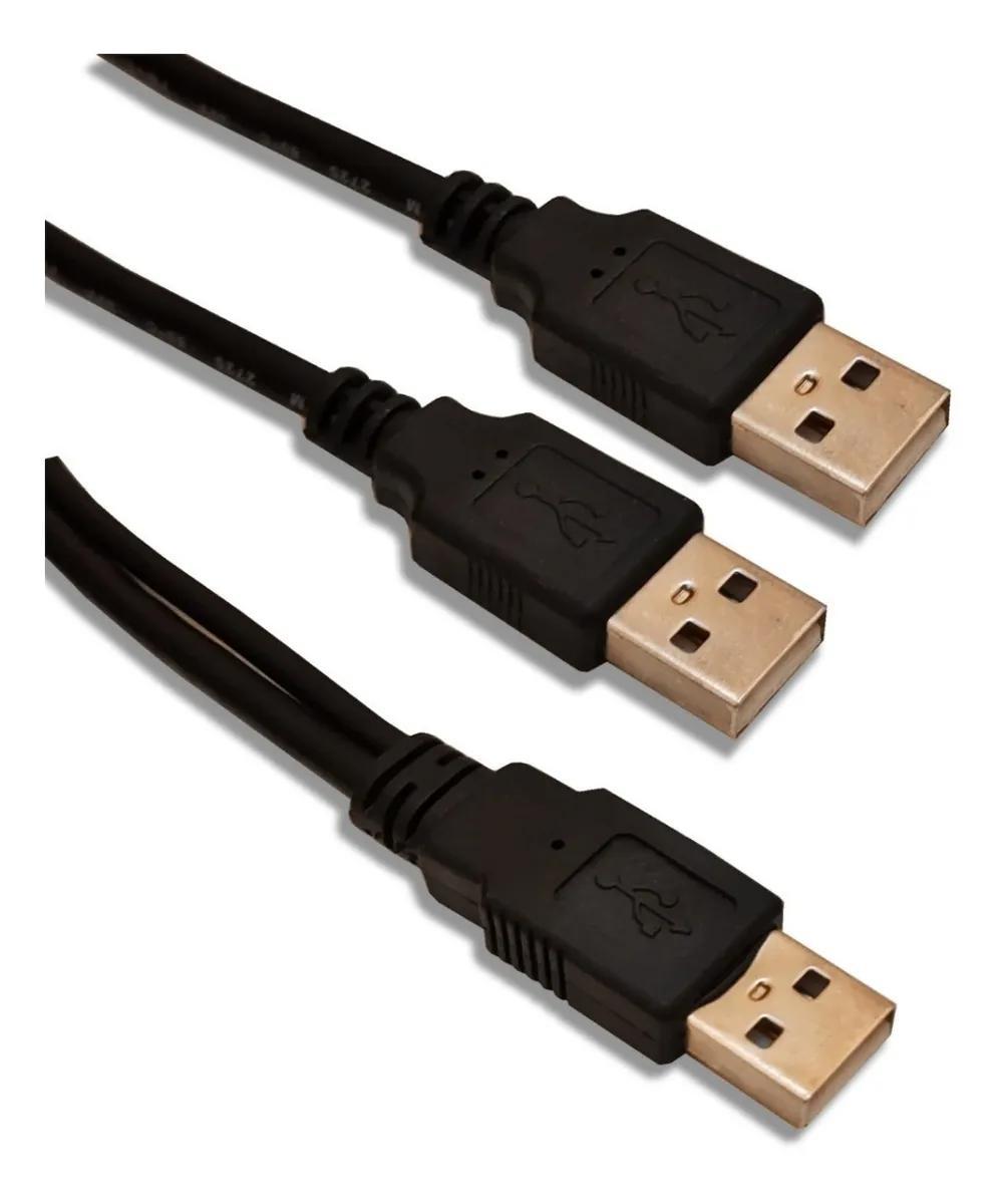 Miniatura Cabo Y Usb 2.0 Macho Para 2 X Usb 2.0 Macho