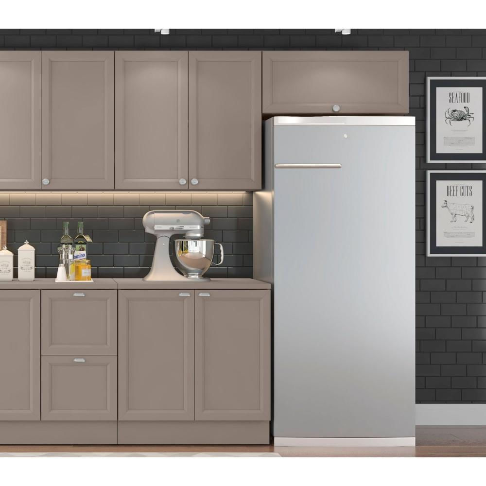 Armário de Cozinha Aéreo 80cm 2 Portas Unna Poliman Móveis Fume