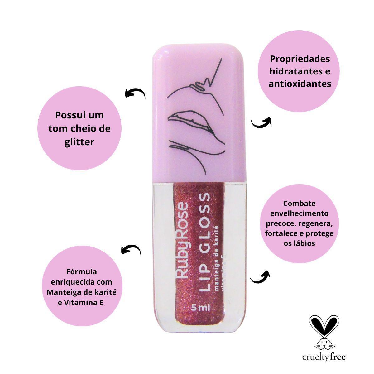 Miniatura Lip Gloss Shooting Star Hidratante com Glitter