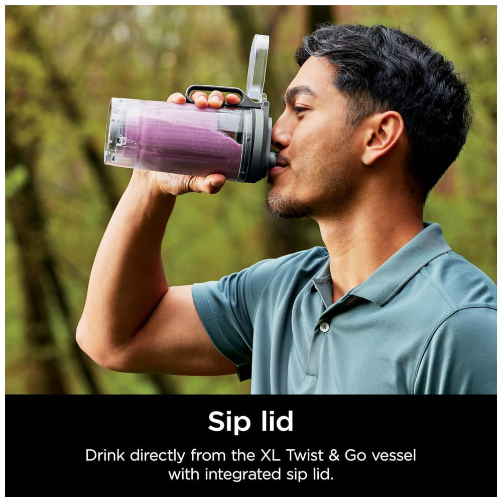 Liquidificador Ninja Blast Max sem fio, para Smoothies, Frozen Drinks, Ice Crush, 22 oz, Cinza Fresco