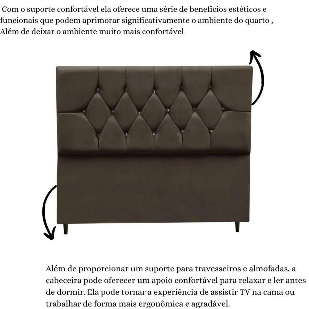 Miniatura Cabeceira Cama Box Estofada Casal 140 Cm Geovana Suede Cor:marrom