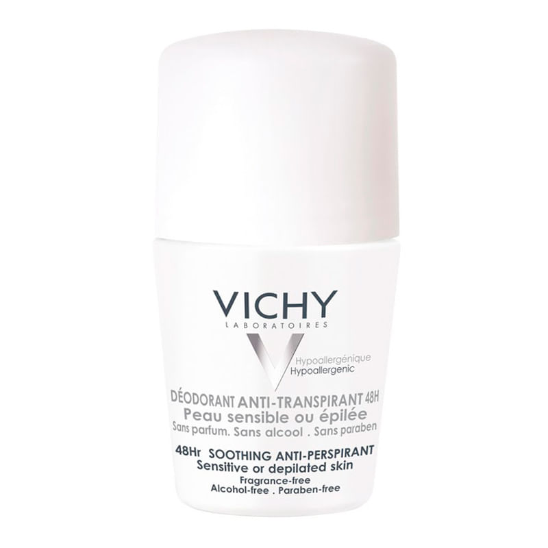 Miniatura Desodorante 48H Vichy - Desodorante Roll-On para Peles Muito Sensíveis ou Depiladas 50ml