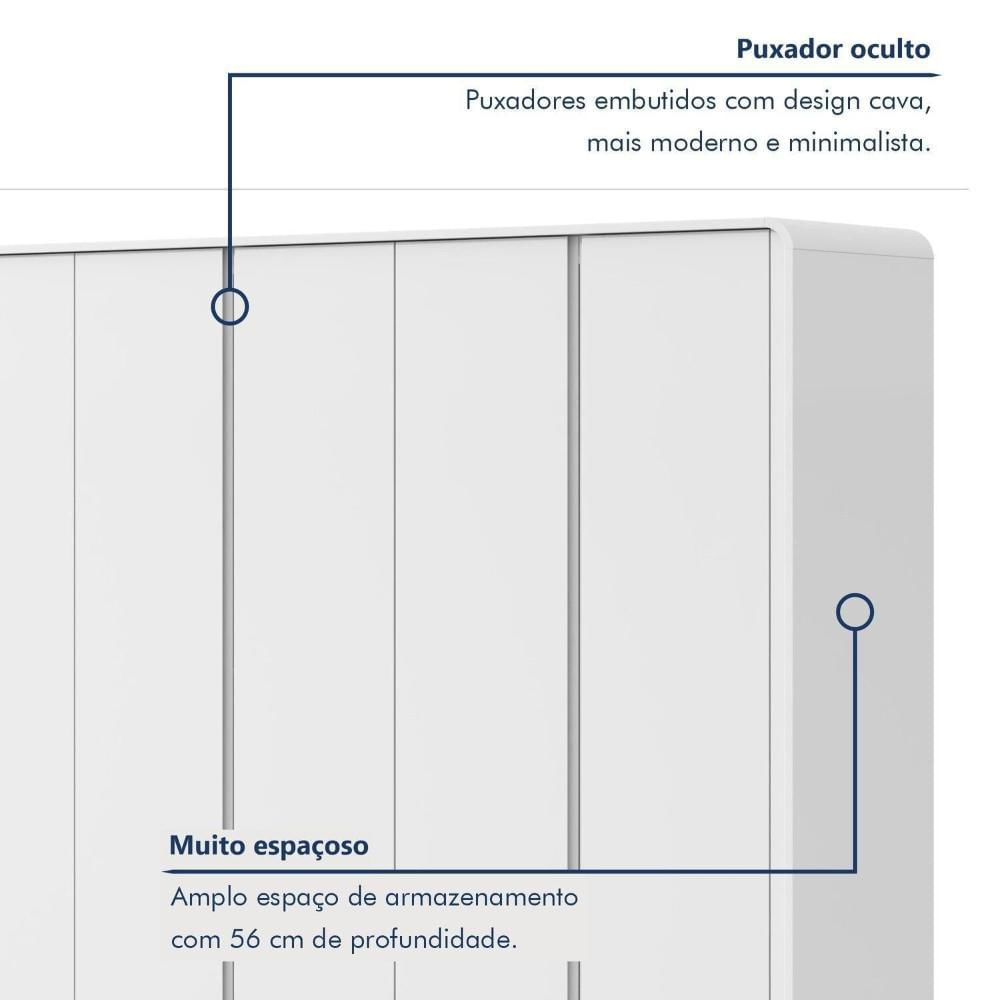 Guarda-roupa Casal 6 Portas 100% Mdf Loop Branco