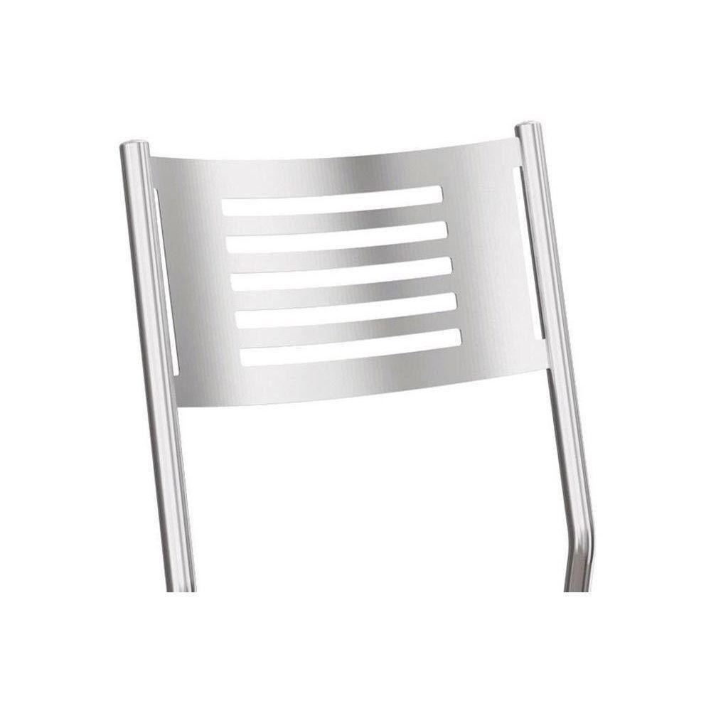 Miniatura Conjunto: Mesa Sala Jantar Volga C/ Tampo Vidro 140cm + 6 Cadeiras Nápoles Cromado/courano Branco