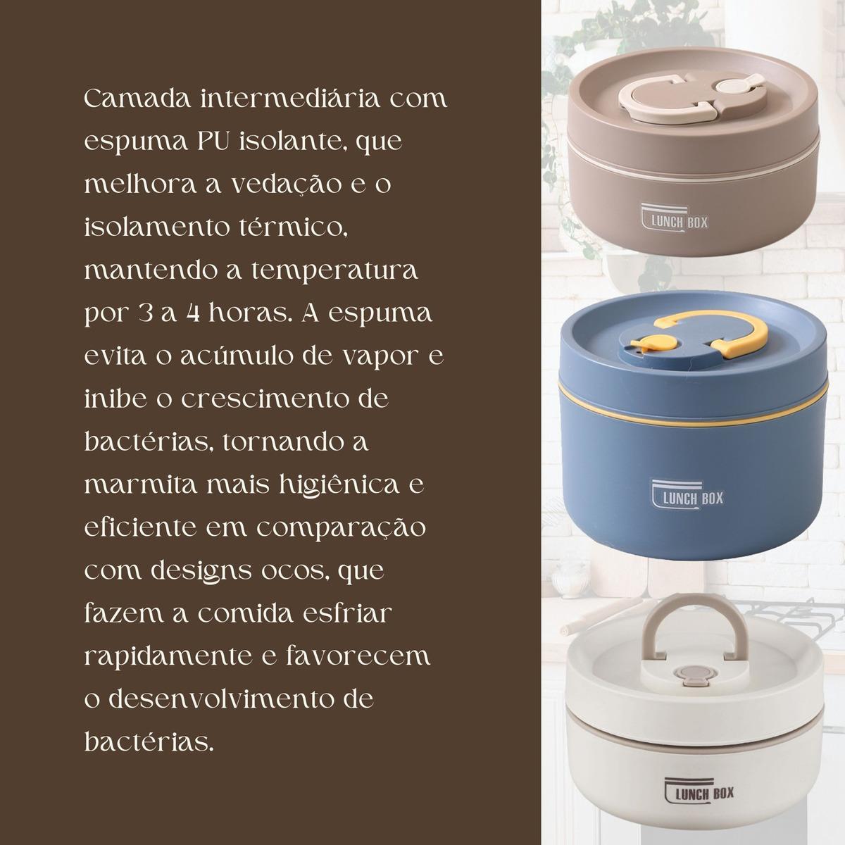 Kit 3 Marmita Térmica Redonda Viagem Bolsa Térmica Qualidade