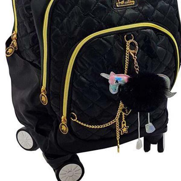 Miniatura Mochilete Escolar 4 Rodas Meninas Unicórnio Escolar Notebook