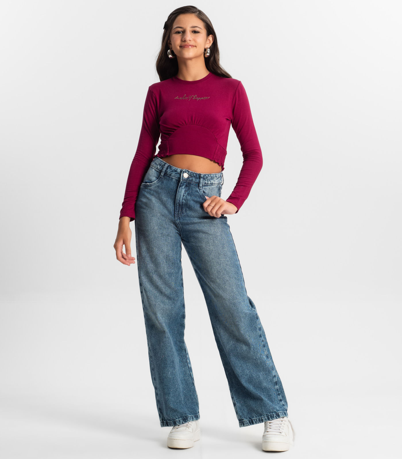 Miniatura Blusa Juvenil Manga Longa Minty Vermelho 14