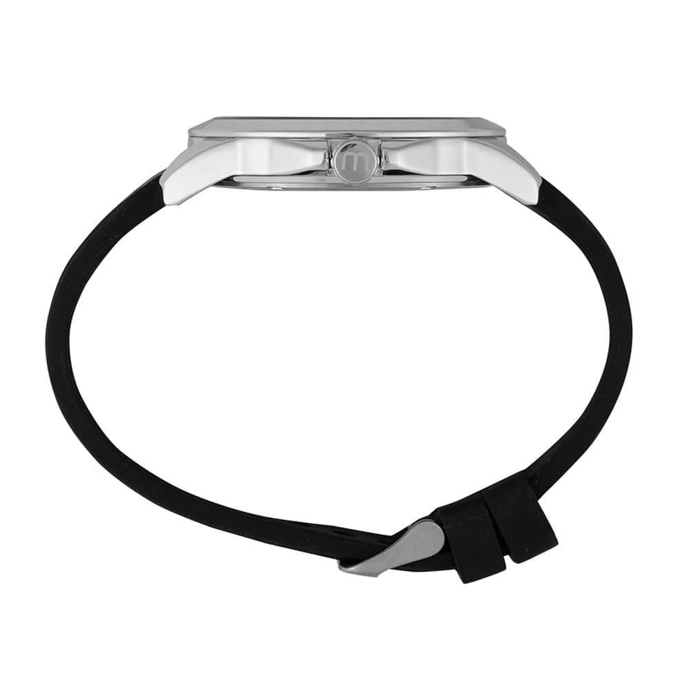 Miniatura Relógio Masculino Casual Silicone Prata