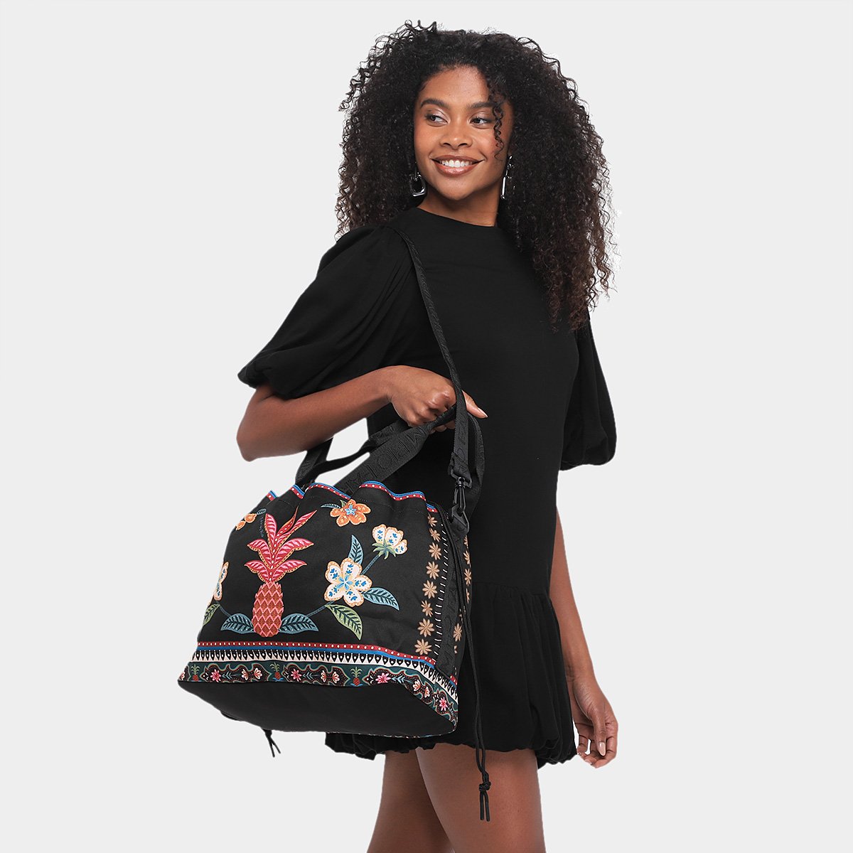 Miniatura Bolsa Farm Carioca Samba Das Araras Preto