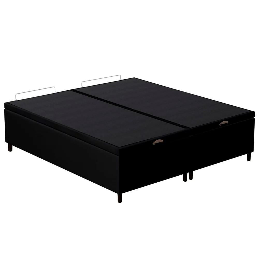 Miniatura Base Cama Box Baú Casal Queen 158cm Hit I02 Corano Preto - Mpozenato