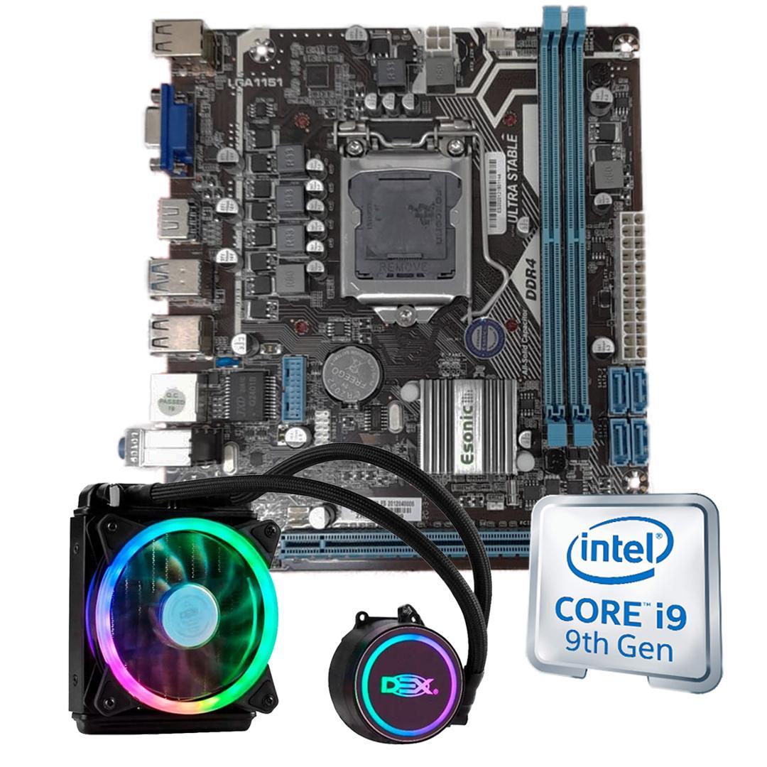 Miniatura Kit Upgrade Intel I9-9900K Placa Mãe H310 Com Water Cooler