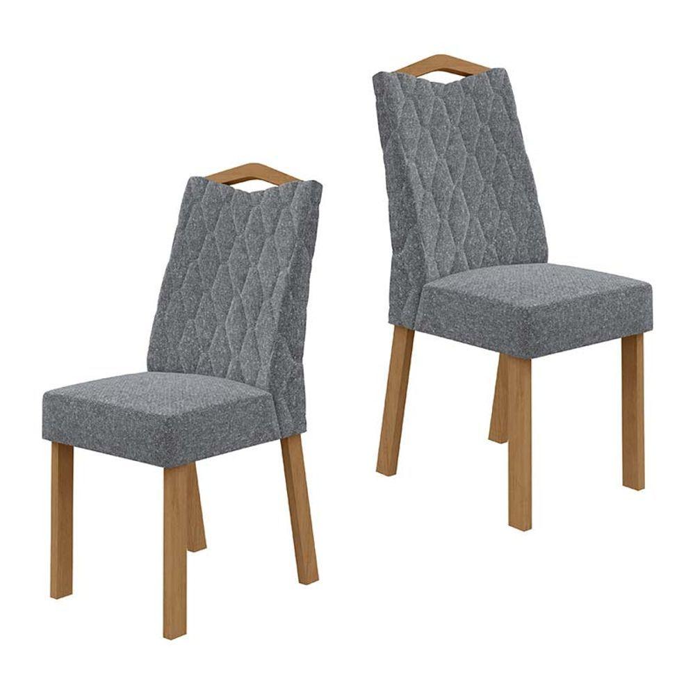 Miniatura Conjunto 2 Cadeiras Vênus Lopas Amêndoa Clean/linho Cinza