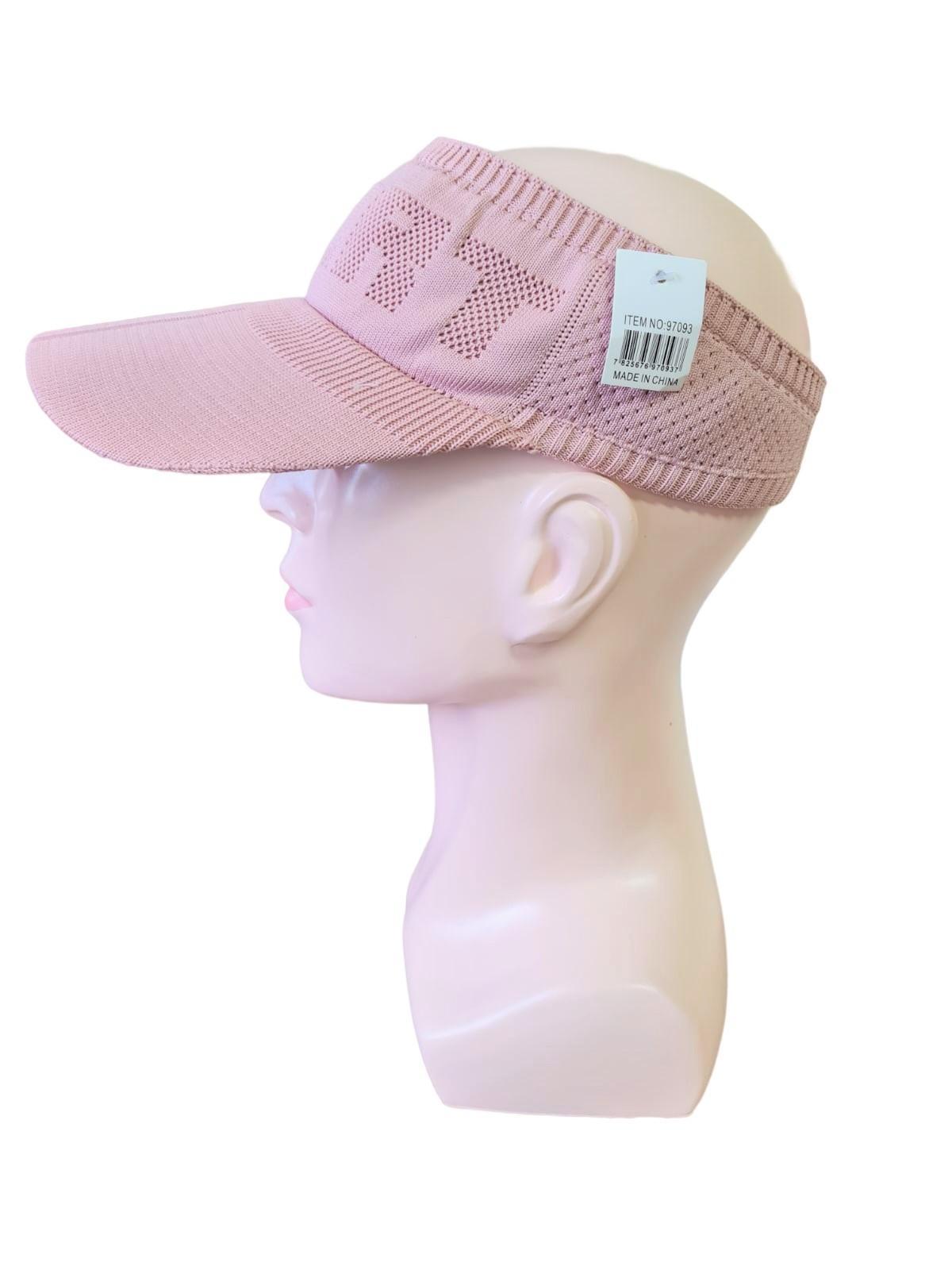 Miniatura Boné Viseira em Tricô Elástico Rosé - Lindo e Exclusivo
