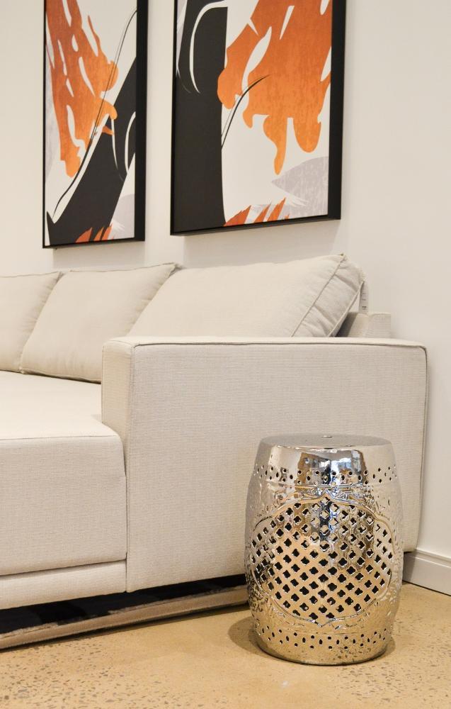 Miniatura Seat Garden De Cerâmica Xangai Prata Rivatti