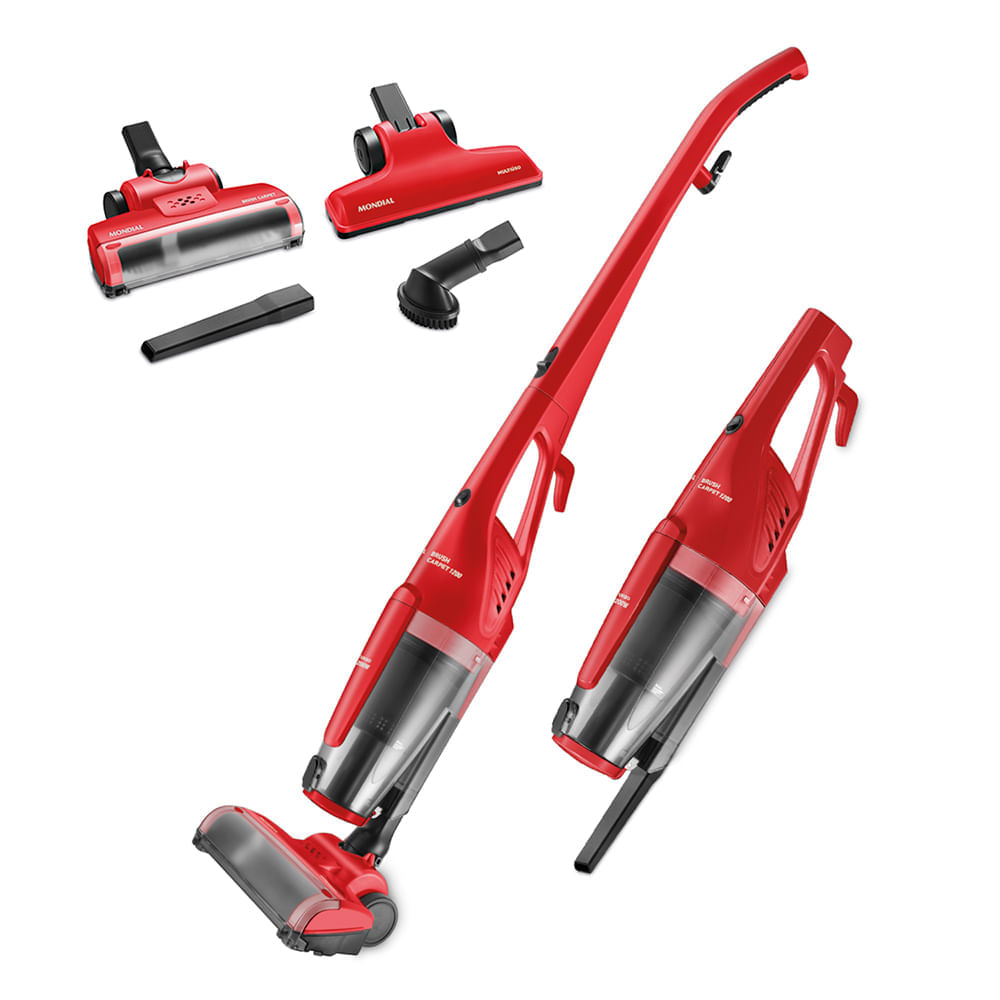 Miniatura Aspirador de Pó Mondial Brush Carpet 1200 AP-25 ASPIRADOR PO-127V-VERMELHO