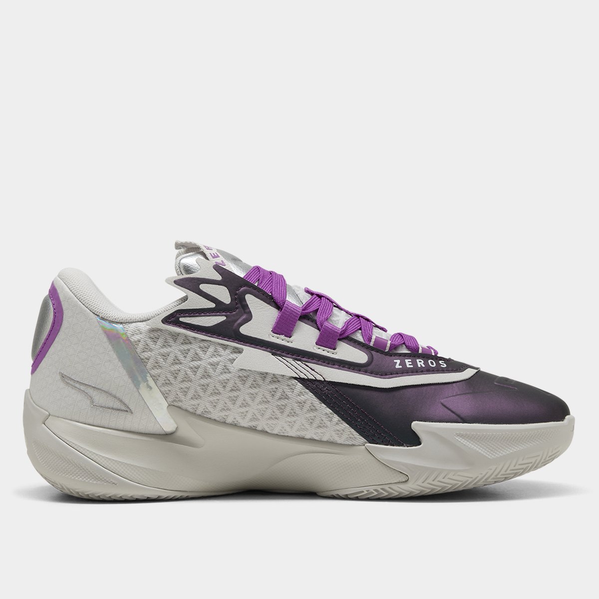 Miniatura Tenis Puma Scoot Zeros II Sterling Cinza+Roxo - 39