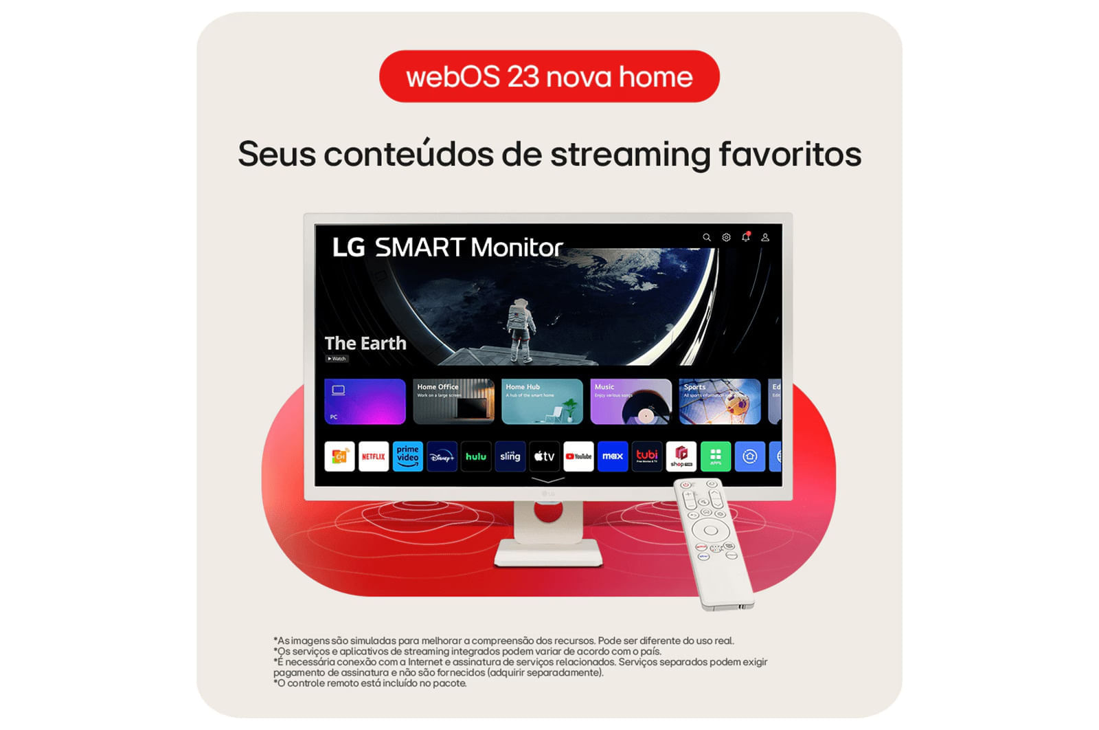 Miniatura Monitor LG MyView Smart - Tela IPS de 32'‘, FHD, WebOs, Screen Share, HDR10, ThinQ, Air Play 2, Bluetooth, USB, HDMI - 32SR50F-W Branco - 32SR50F-W