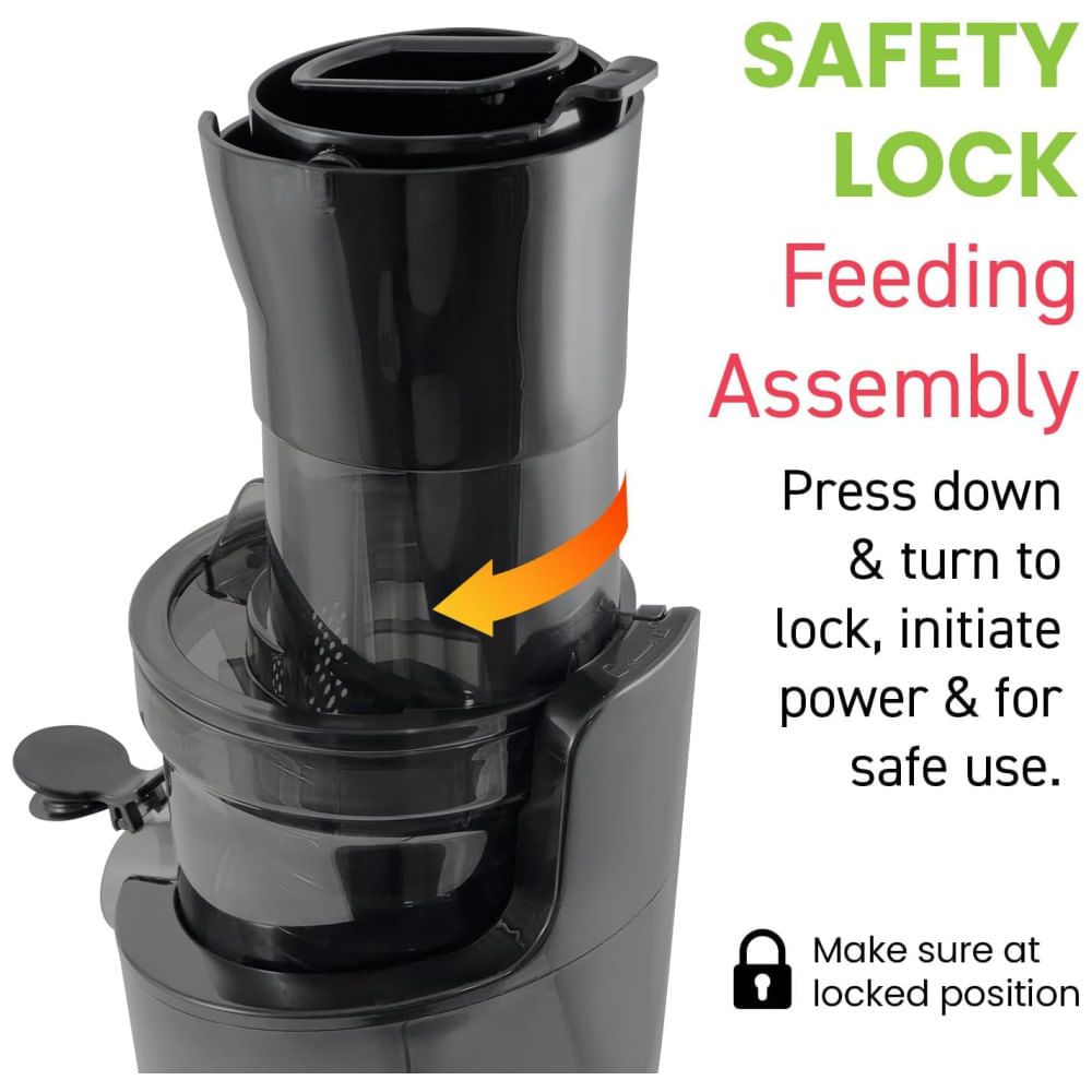 Miniatura Centrifuga de Frutas de Prensa Fria com Calha de Alimentação Para Até 3 Frutas Inteiras e Copo de 800mL, 110V 150W, El...
