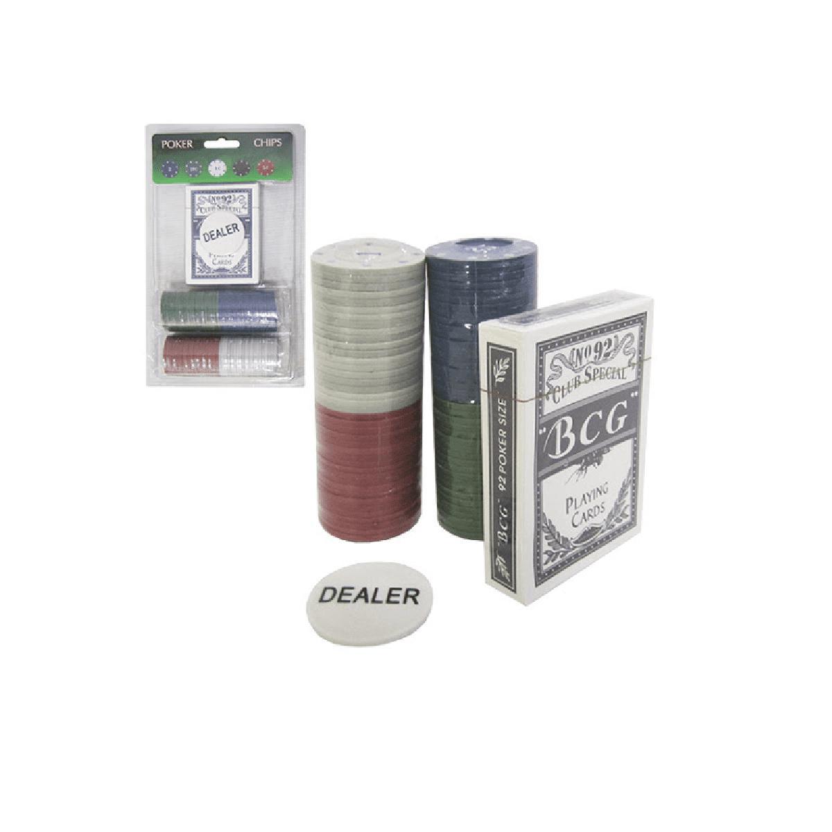 Miniatura Kit 80 Fichas Poker Numeradas Jogo 54 Cartas Baralho