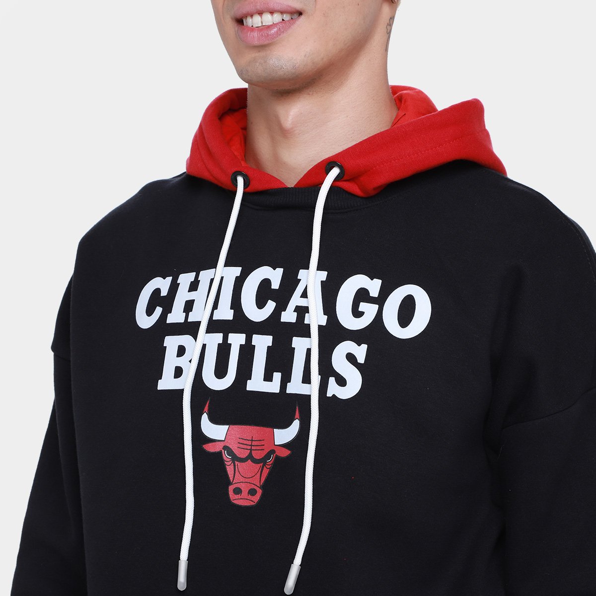 Miniatura Moletom NBA Chicago Bulls Statement Masculino Preto - G