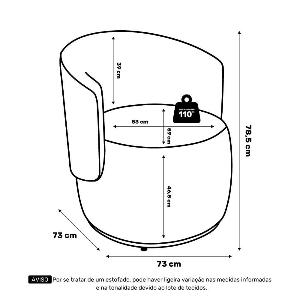 Poltrona Decorativa Aisha Orgânica Bouclê Cinza Escuro - Desk Design