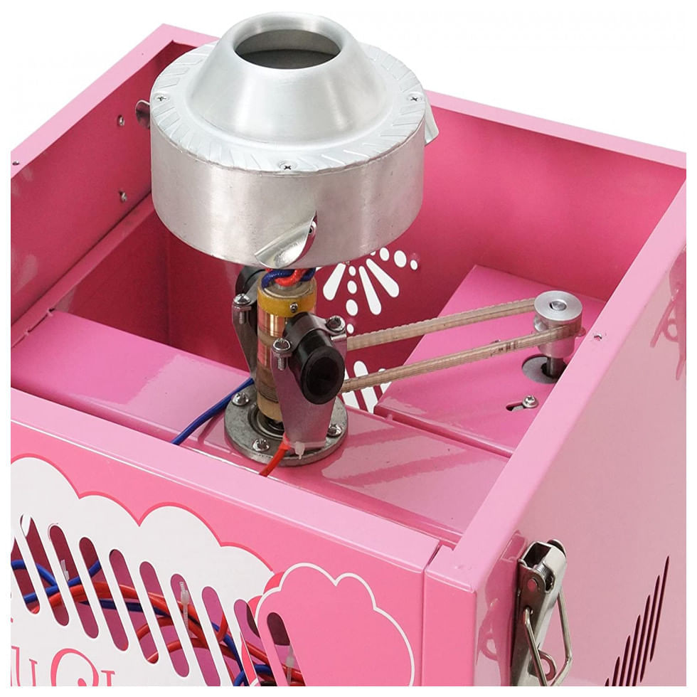 Miniatura Máquina de Algodão Doce Elétrica Profissional em Aço Inoxidável, 110V, Funtime FT1000CCP, Rosa