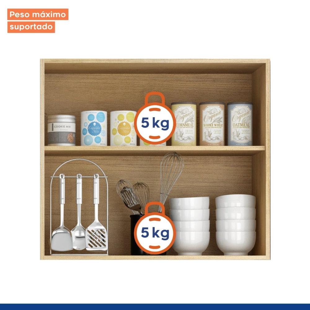 Miniatura Armário Aéreo para Cozinha 2 Portas 80cm Austria Valdemóveis Cinamomo/Grafite