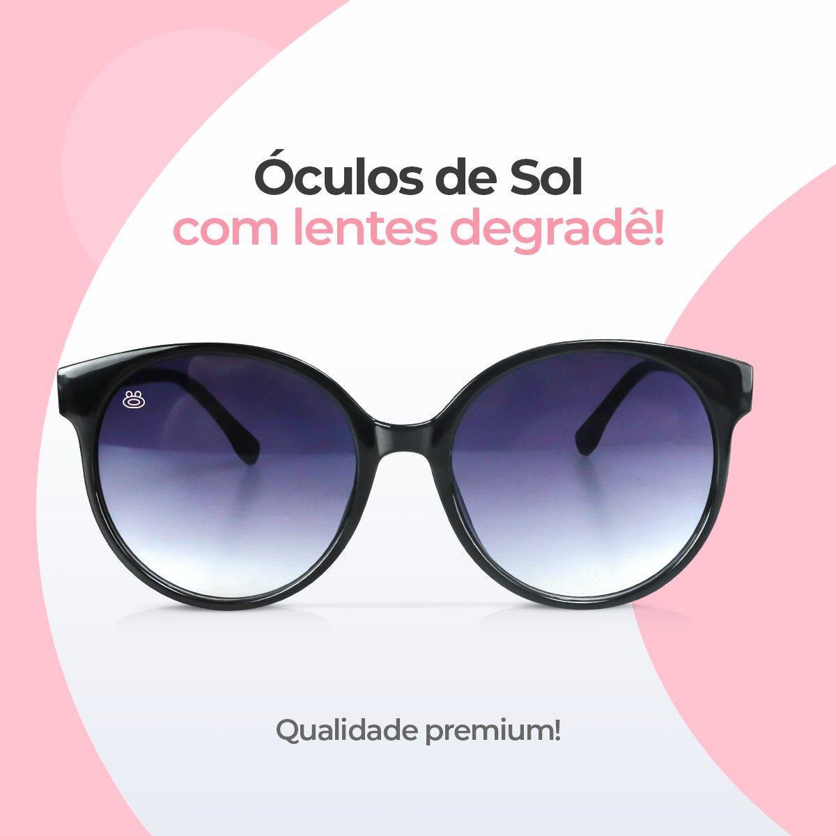 Miniatura Oculos Sol Feminino Vintage Preto + Case Estiloso Exclusivo