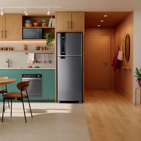 Miniatura Geladeira Brastemp BRM46MK 385 Litros Frost Free Duplex Painel Eletrônico Inox 110V