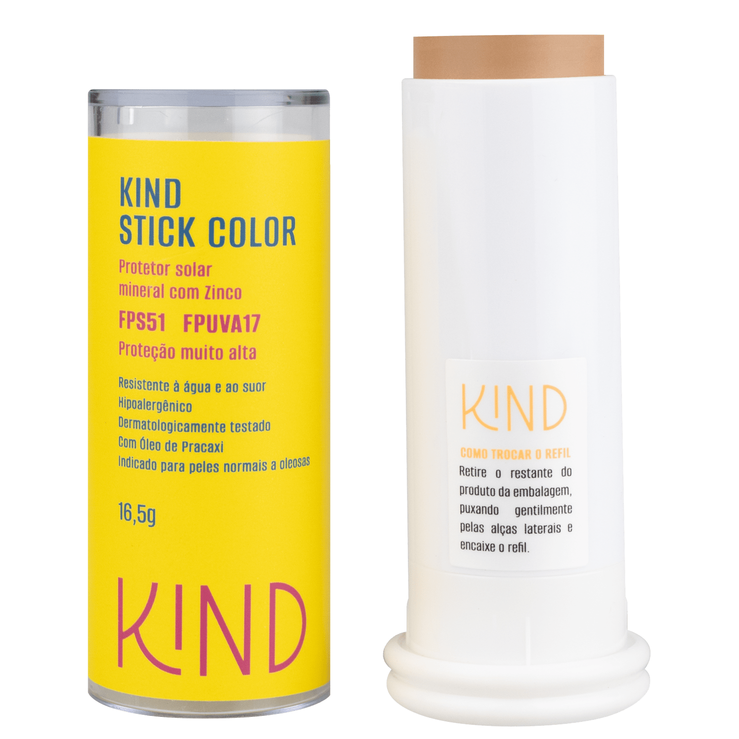 Miniatura Kind Stick Color Mineral com Zinco FPS51 K70 - Protetor Solar Facial com Cor 16,5g