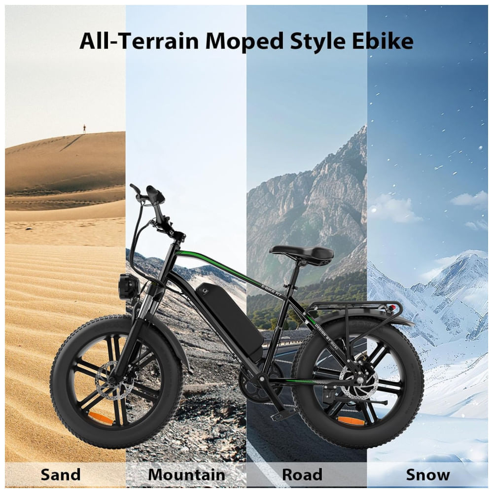 Miniatura Bicicleta Elétrica para Adultos 1000W com Motor de Pico, Até 40km/h Bateria Removível de 48V15AH, Alcance de 61km, Bicicleta Elétrica com Pneu Largo d