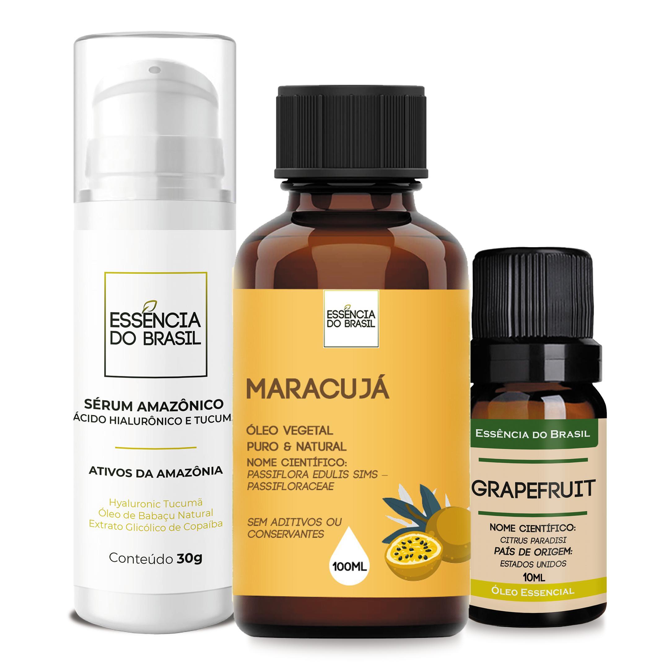 Miniatura Kit Revital: Sérum + Óleo Grapefruit + Óleo Vegetal Maracujá
