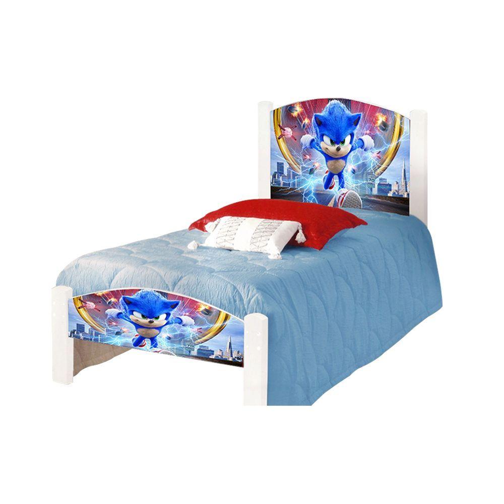 Miniatura Cama Solteiro Infantil Sonic Branco