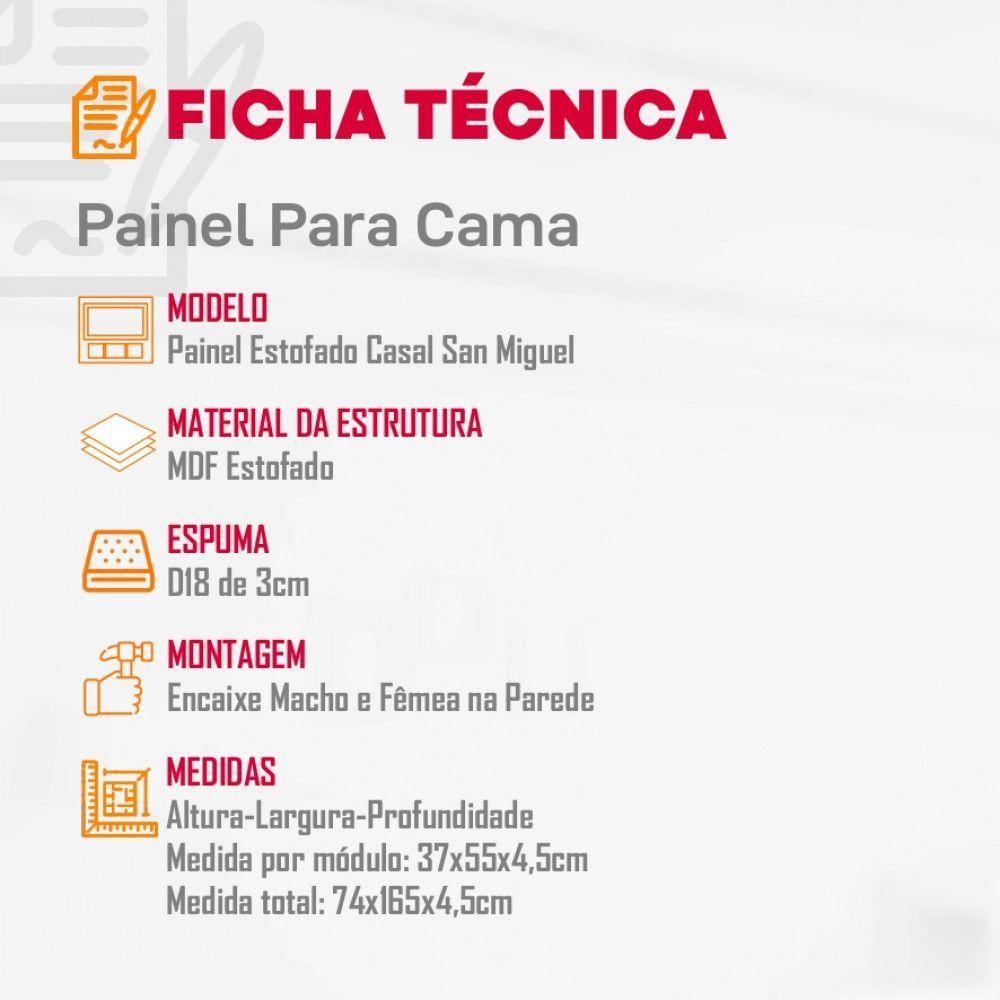 Miniatura Painel Estofado Casal San Miguel Rufato Animalle Choc.